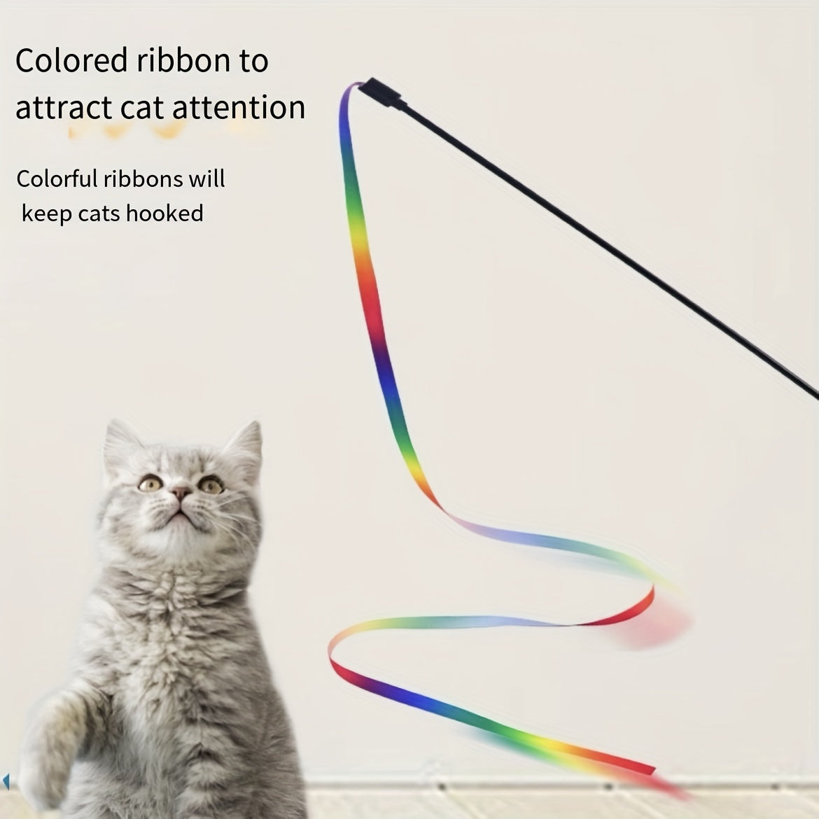 WhiskerWand - Colorful Teaser Stick for Playful Cats