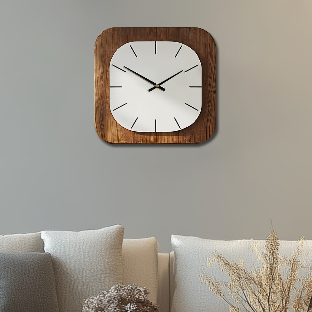 Charming Square Timber Wall Clock for Elegant Interiors