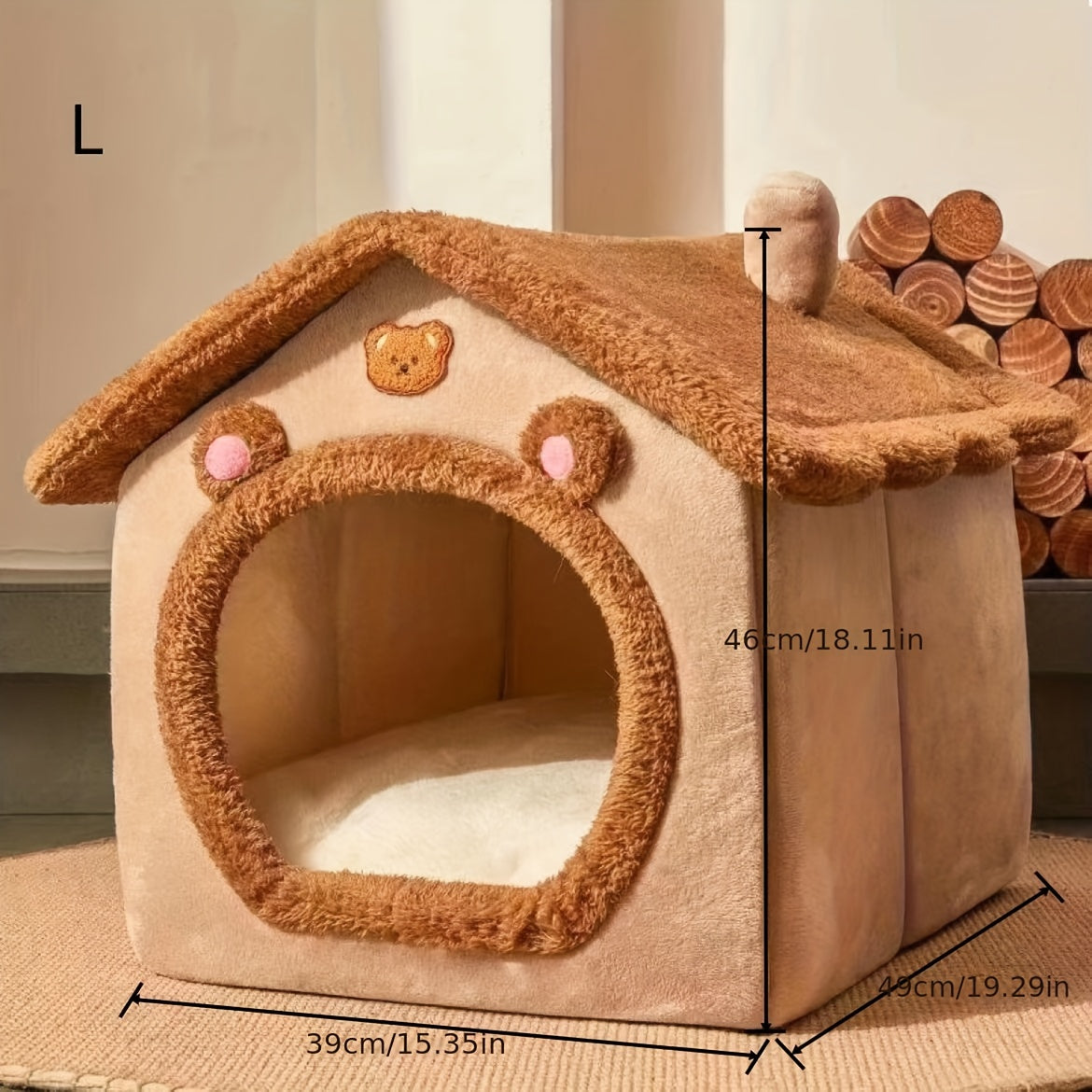 Cozy Retreat - Enclosed Plush Cat Bed for Winter Warmth