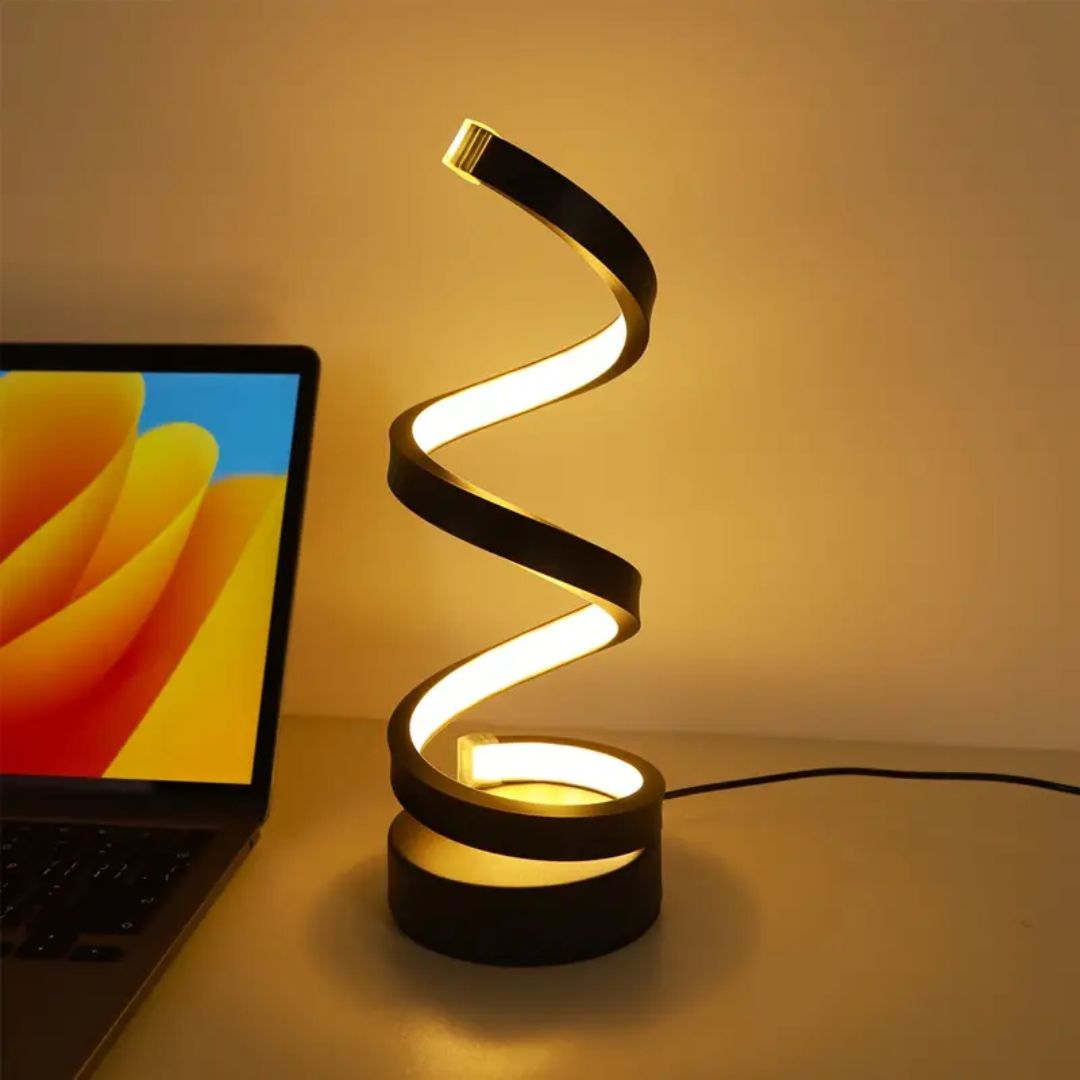 Spiral LED Table Lamp – Touch-Activated Adjustable Brightness