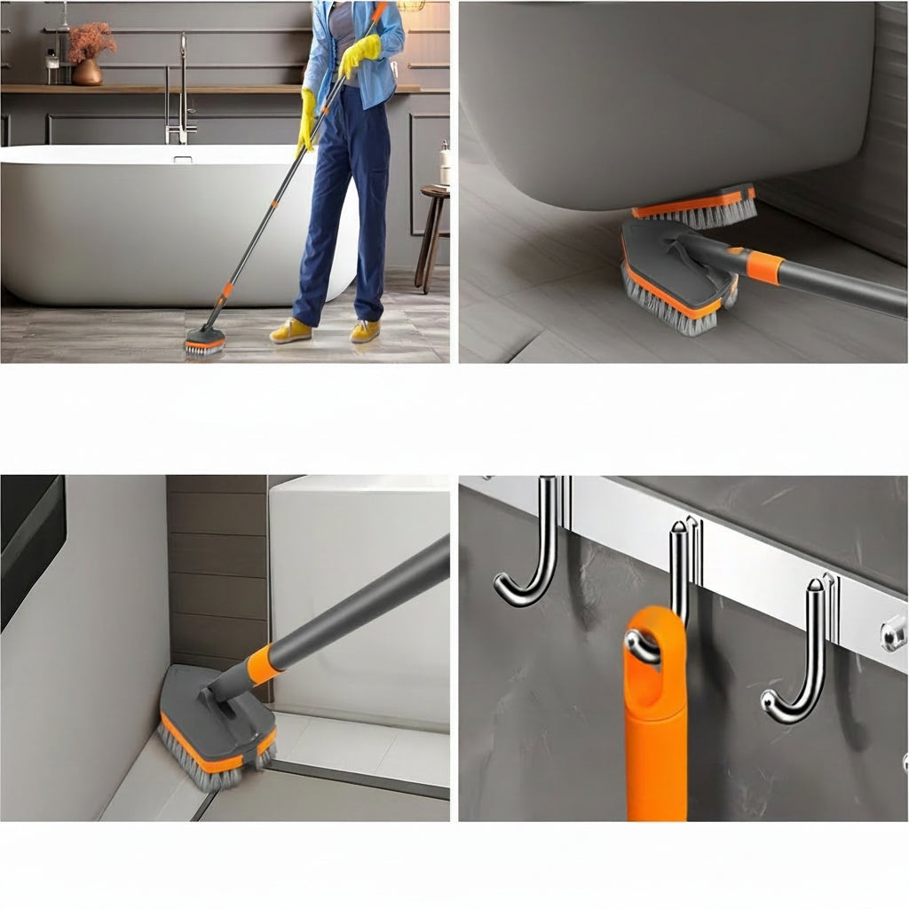 CleanMaster Pro - Versatile Detachable Brush for Tiles & Floors