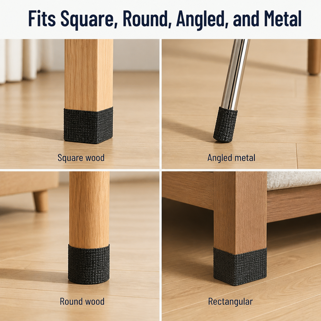 FlexGuard™ — Eliminate Chair Leg Screeches and Prevent Floor Scratches in 60 Seconds | Customizable Cut-to-Fit Wrap