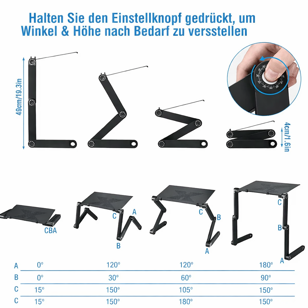 Laptop Riser | 360° Rotation & Adjustable Height | Encourages Healthy Posture | FlexStand 360