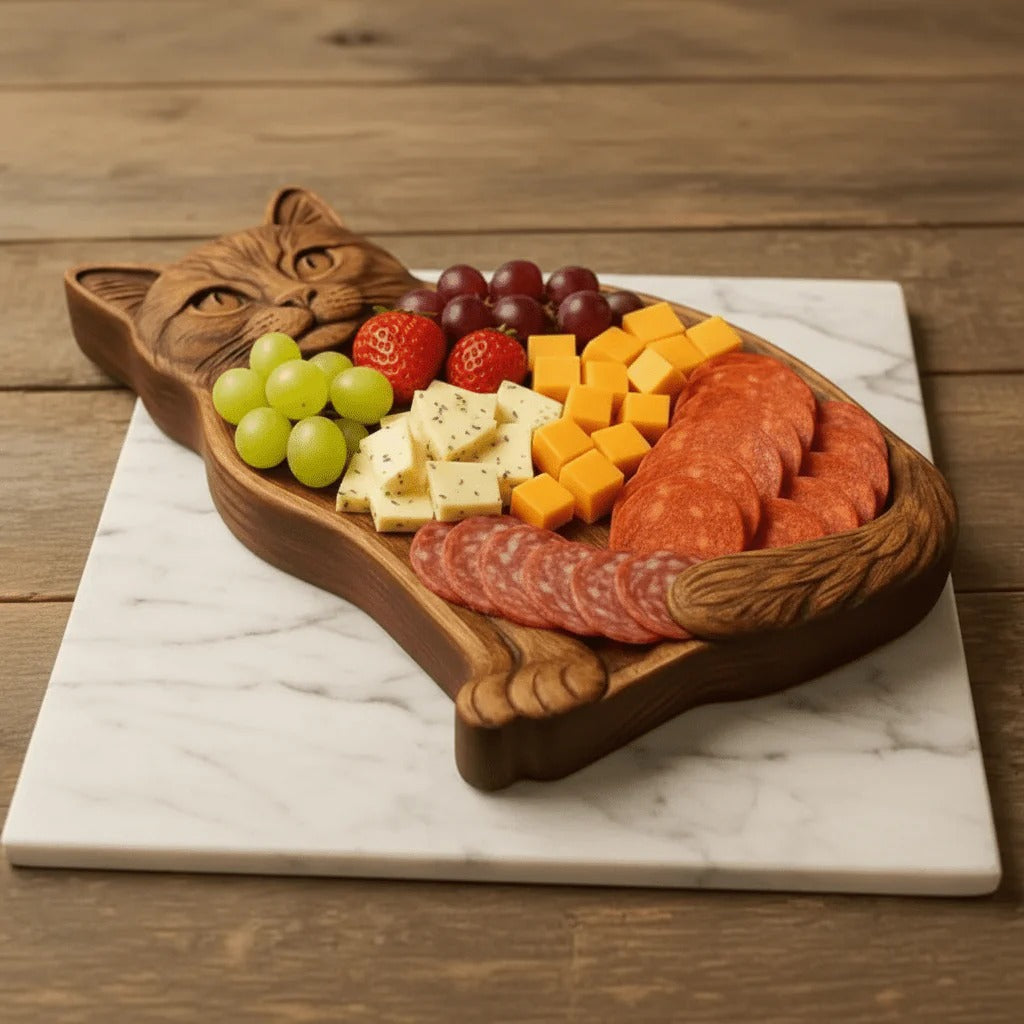 Snack Tray | Solid Wood Platter | Animal Motif | NaturKueche