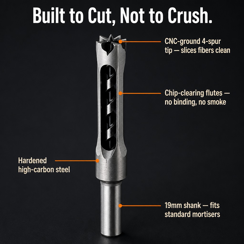 SharpEdge™ — Create Precise Square Mortises Without Hand-Chiseling for Hours
