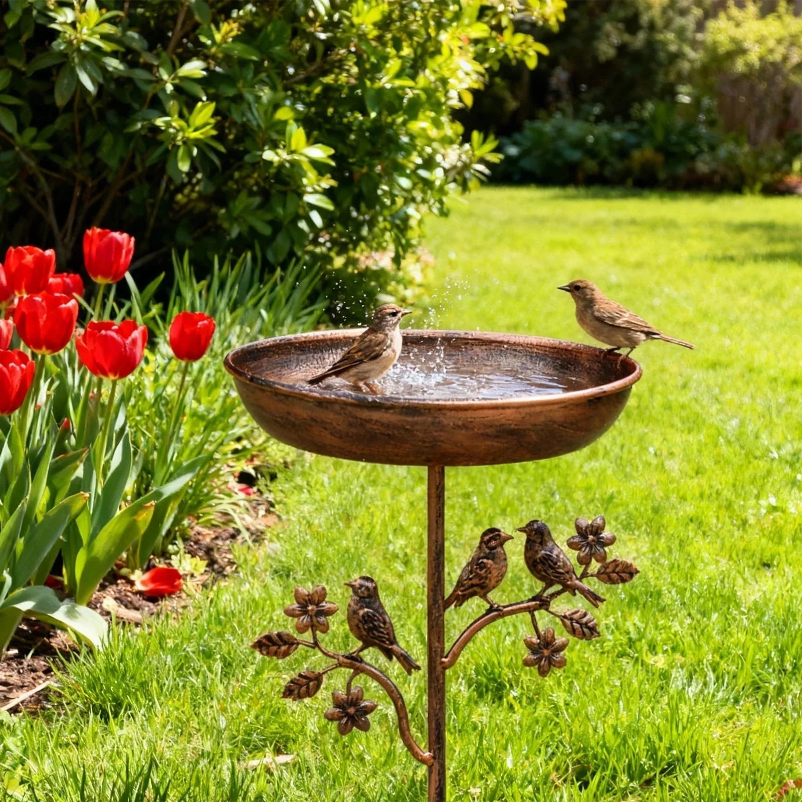 Garden Bird Water Bowl | Decorative Basin | Stable Spike | GardenShine