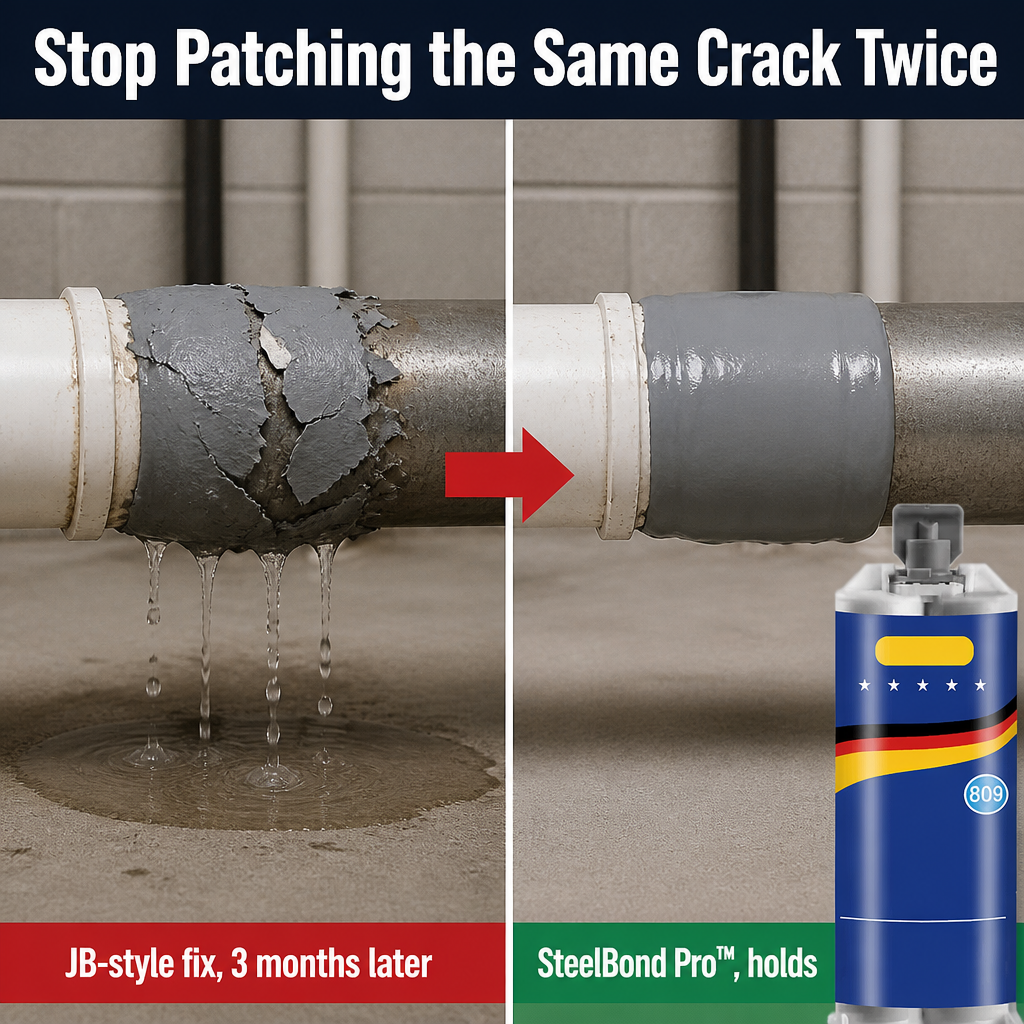 SteelBond Pro™ — Repair Cracked Metal in 60 Minutes Without Welding Tools