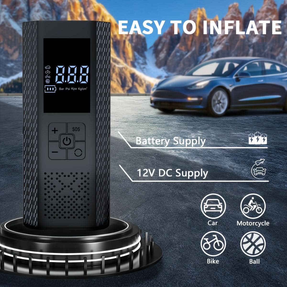 Portable Cordless Air Pump for Tires
