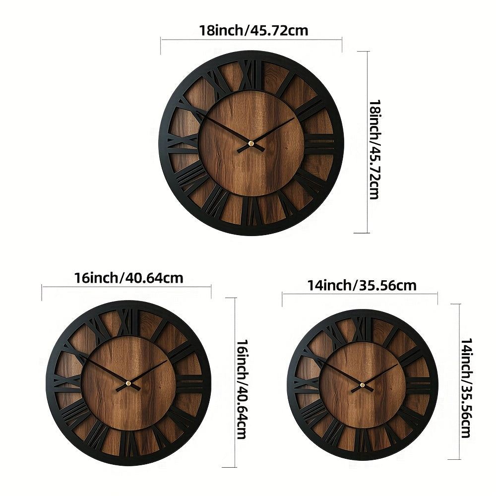 Timeless Elegance - Silent Wooden Vintage Wall Clock