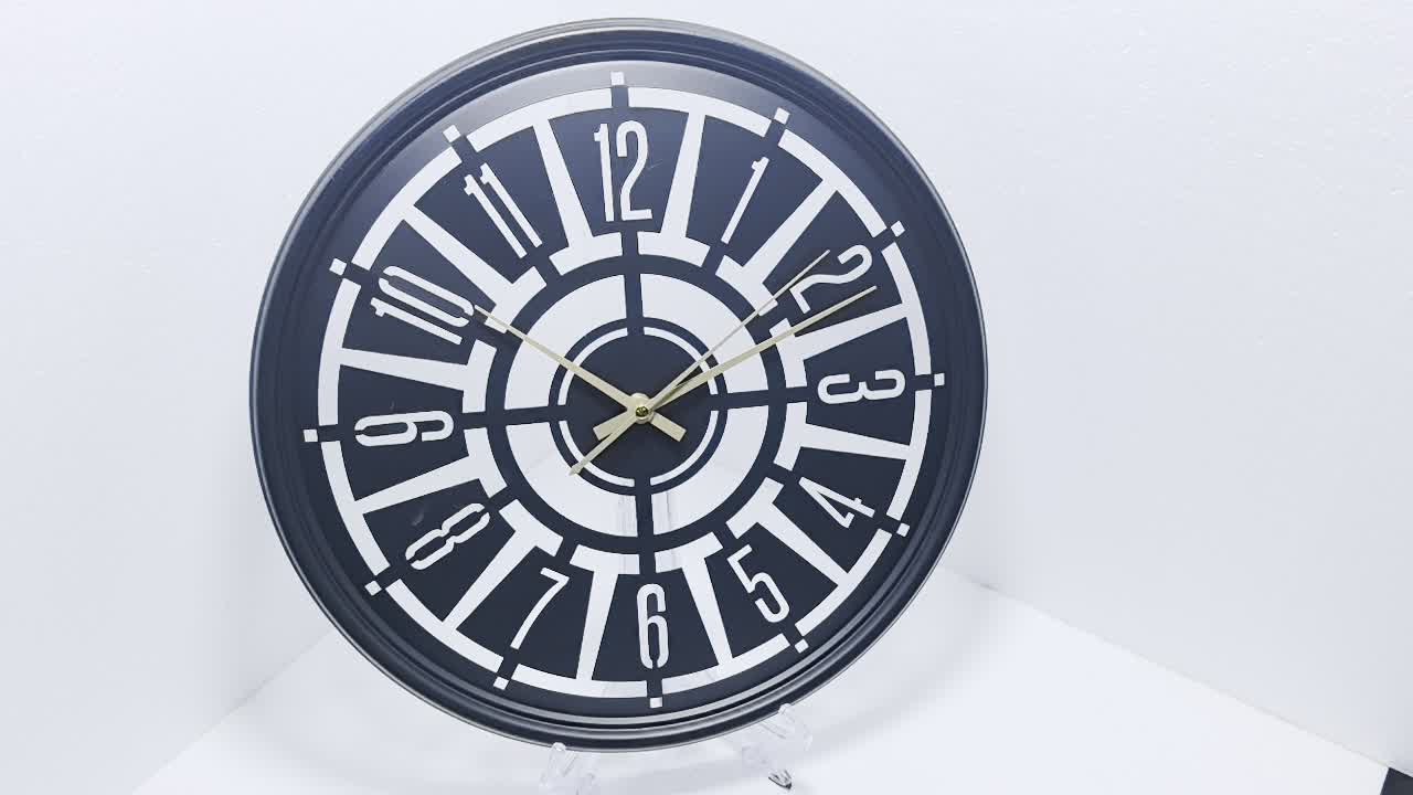 15.75-Inch Silent 3D Wall Clock with Iron Frame for Contemporary Decor