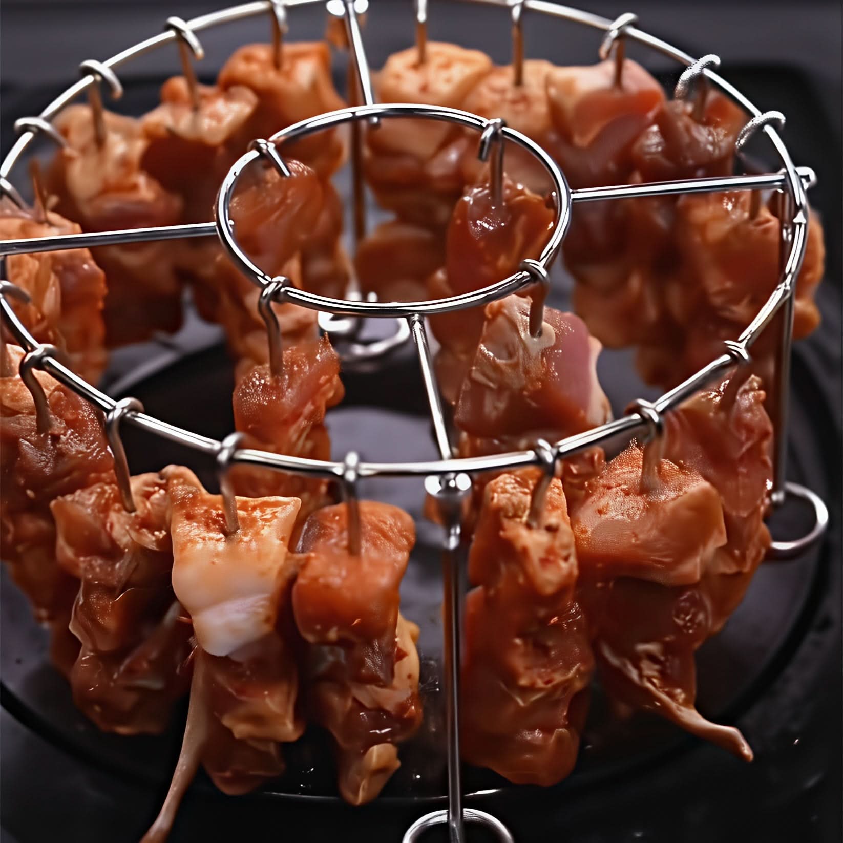 Vertical Skewer Rack Set in Stainless Steel for Grilling