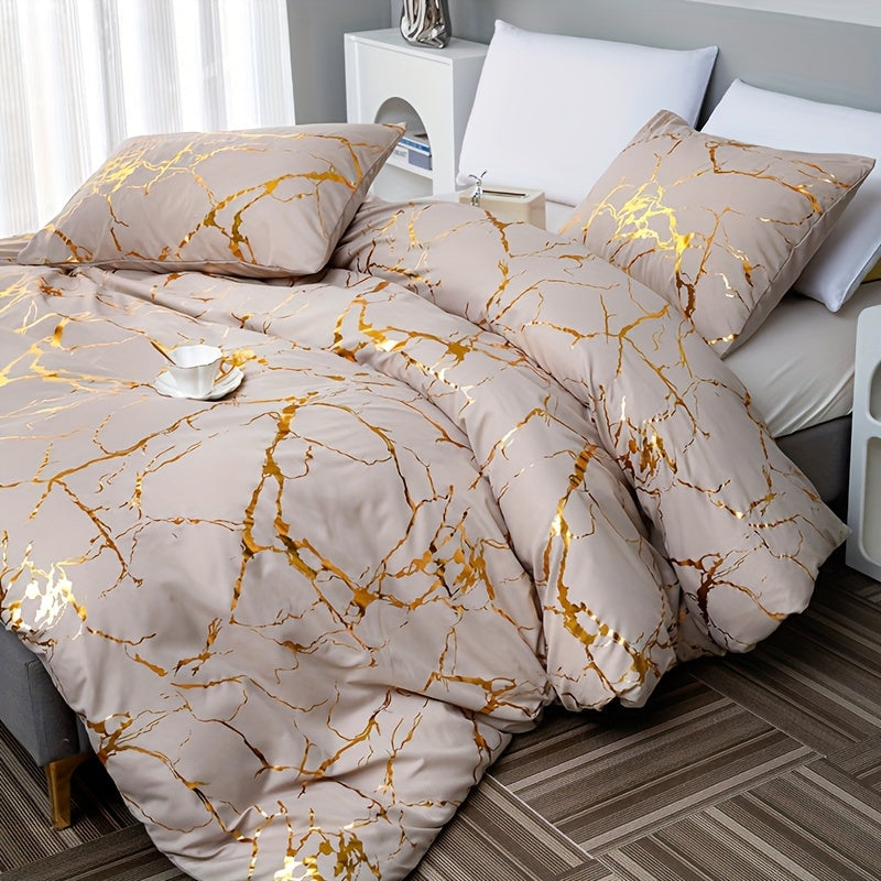 LuxeGleam – Elegant Golden Foil Bedding Collection