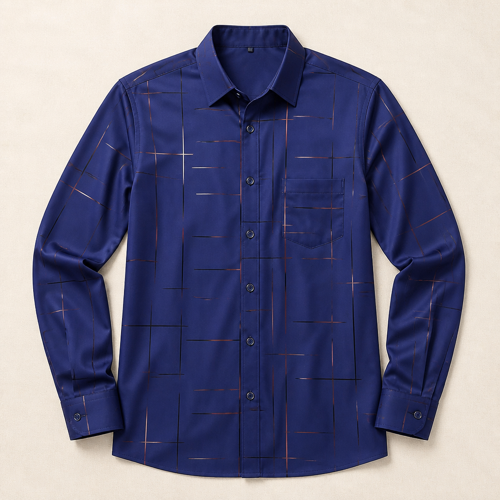 Ultra-LightPower™ – Breathable Stretch, Wrinkle-Free Line-Print Dress Shirt