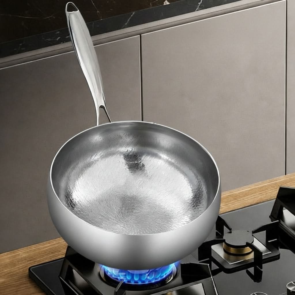 Deep Hammered Skillet for Gas and Induction Cooking
