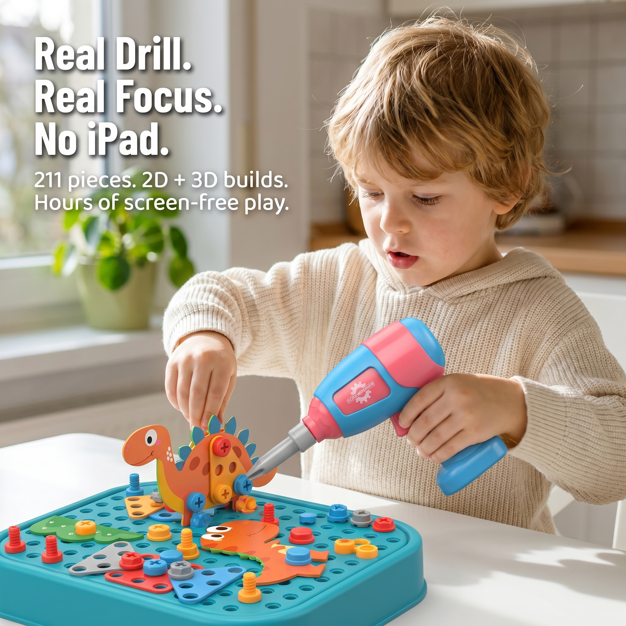 Brillikids™ — Create Dinosaur Landscapes With 211 Pieces and an Authentic Working Drill