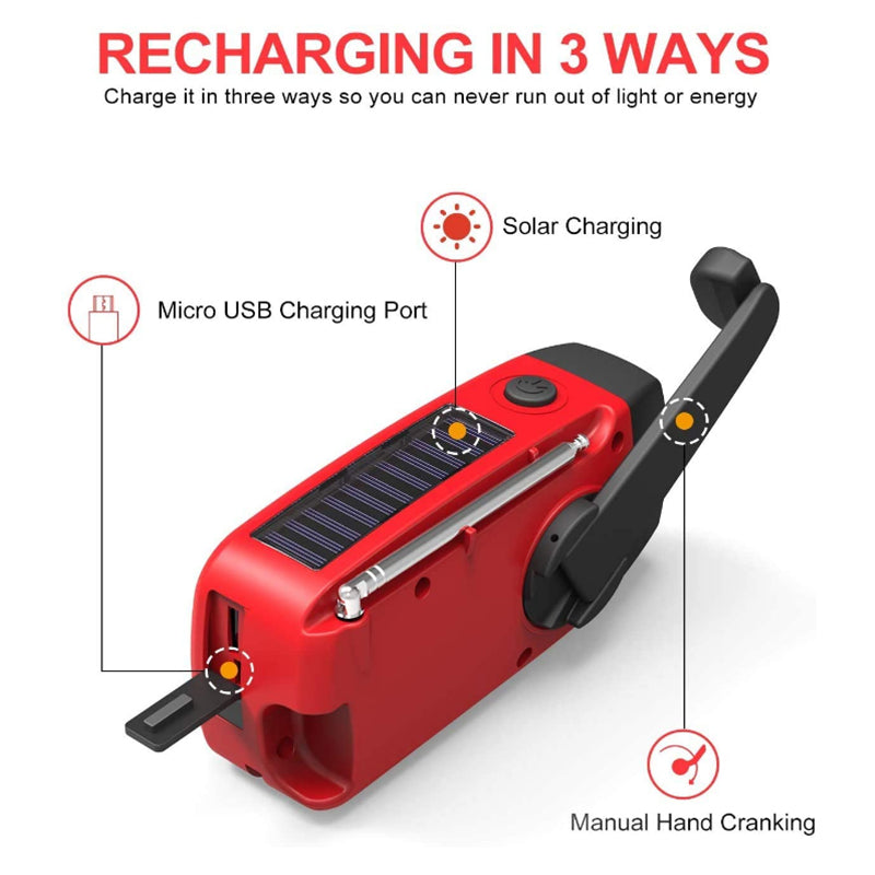 Emergency Ready Radio – Hand Crank, Solar, Light & Charger