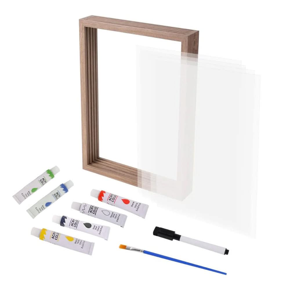 Baby Hand and Footprint Impression Kit with Clay and Wooden Frame