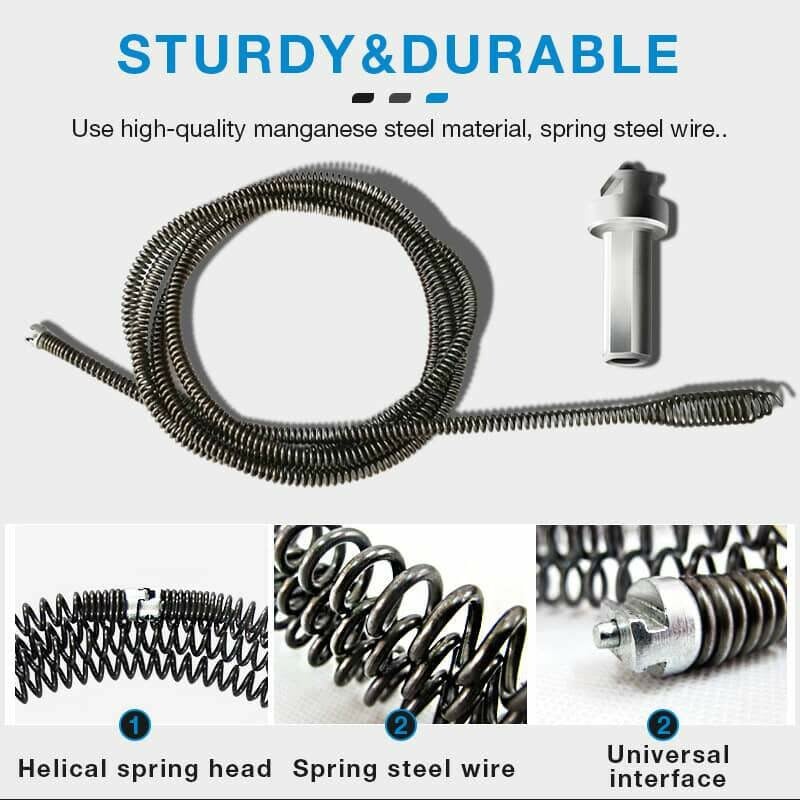 Flexible Steel Spiral Drain Cleaner for Clogs - Deep Cleaning Solution