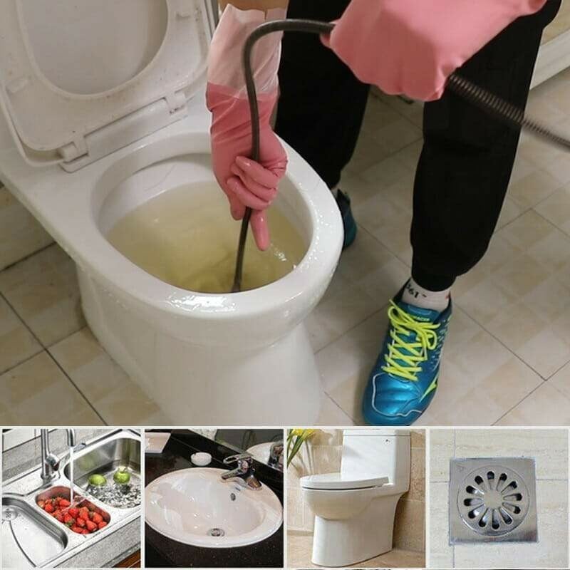 Flexible Steel Spiral Drain Cleaner for Clogs - Deep Cleaning Solution