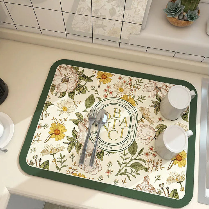 Quick-Dry Microfiber Kitchen Mat with Non-Slip Grip