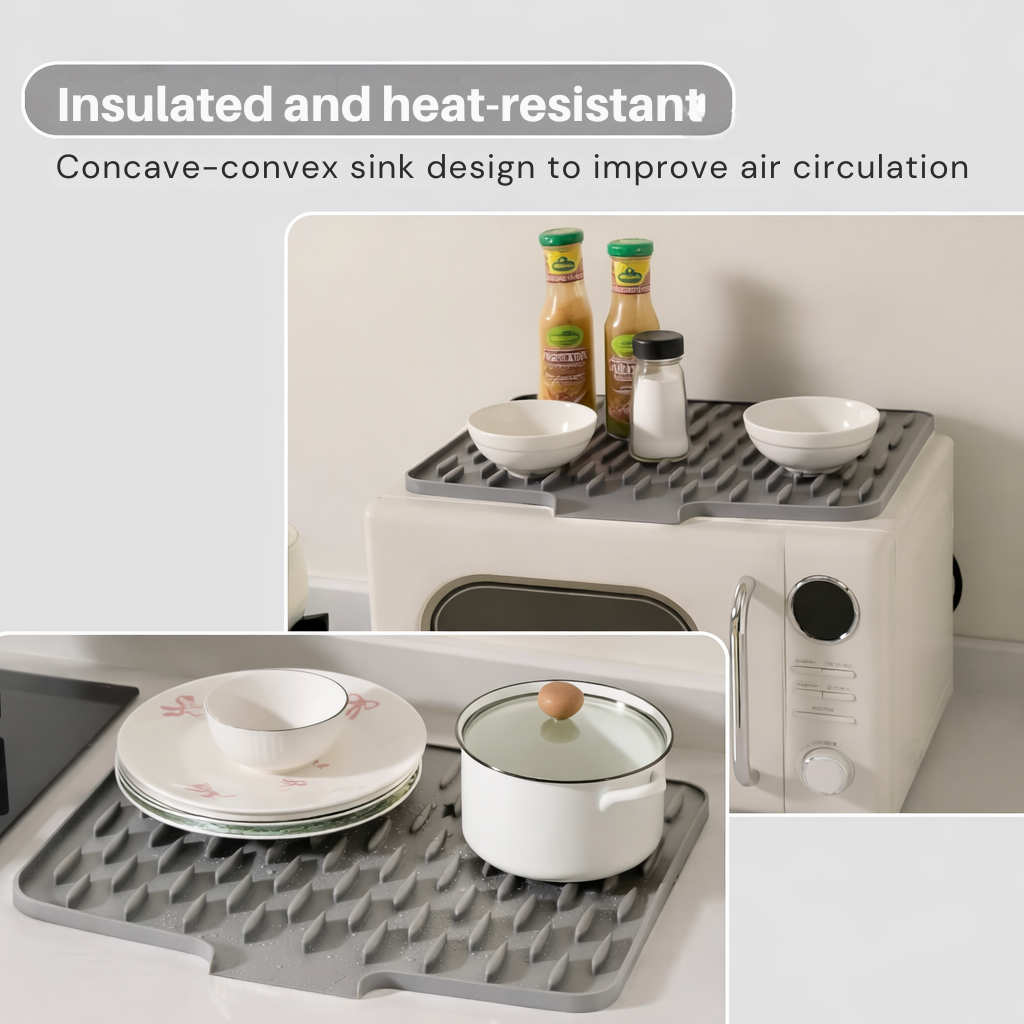 Drying Mat | Quick Drying Without Puddles | Sloped, Heat Resistant