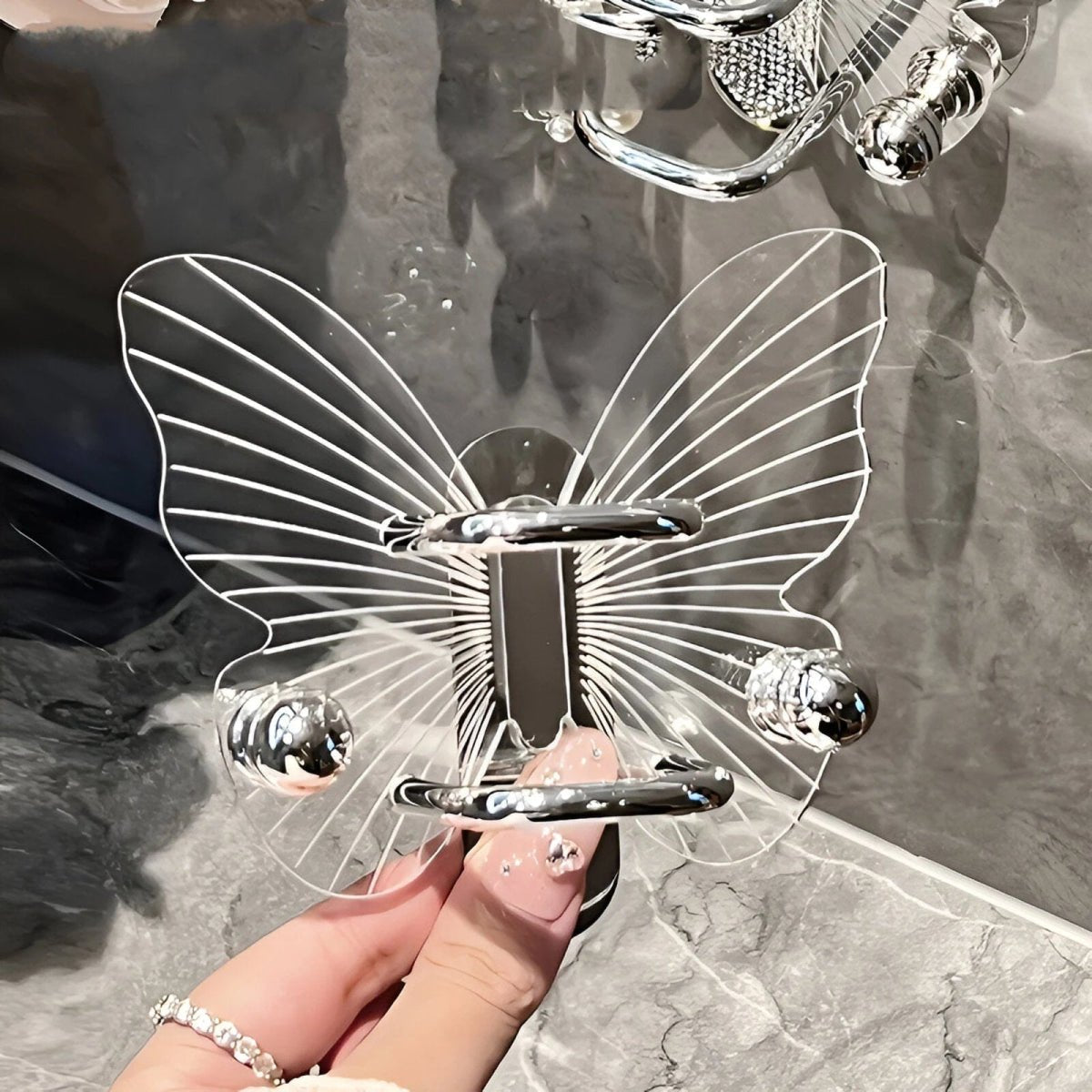 Elegant Butterfly Wall Hook with No-Drill Adhesive