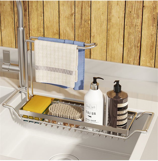 Versatile Over-Sink Storage Rack for Efficient Kitchen Organization
