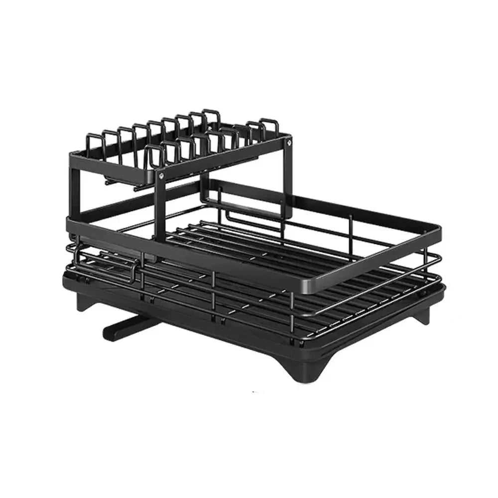 Space-Saving Dish Rack with Adjustable Stainless Steel Design
