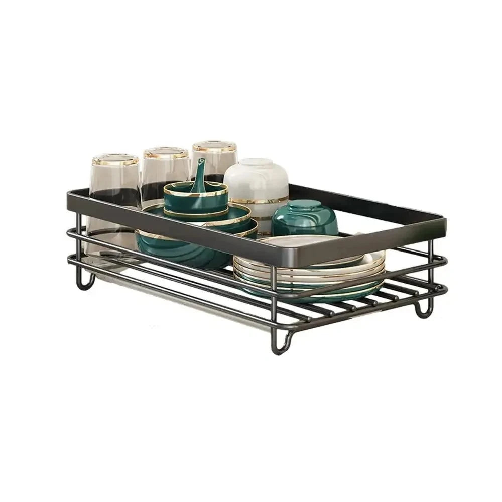 Space-Saving Dish Rack with Adjustable Stainless Steel Design