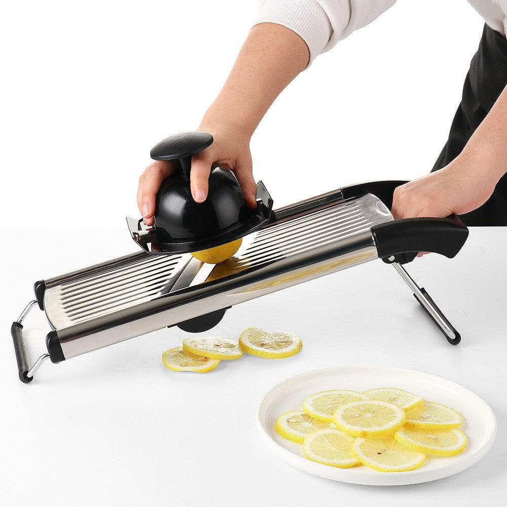 Versatile Stainless Steel Vegetable Slicer with Safety Features