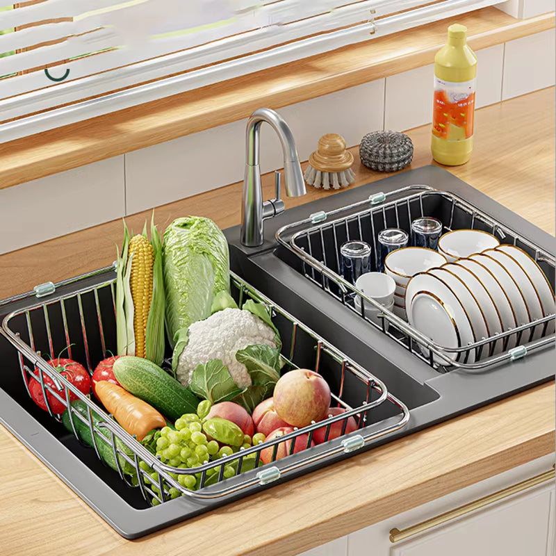 Versatile Over-Sink Dish Organizer in Stainless Steel