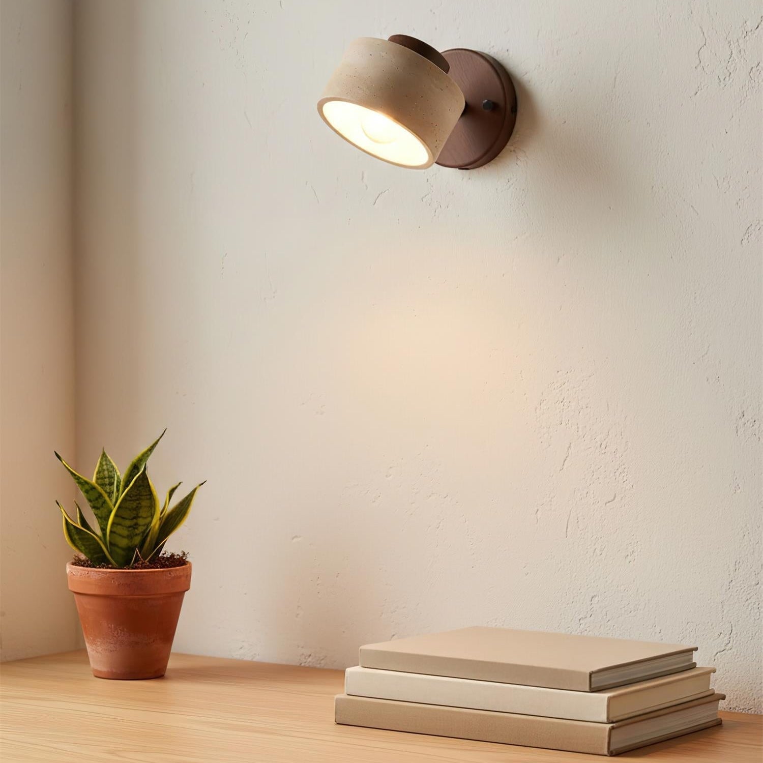 Versatile Indoor/Outdoor Sconce - Elegant Stone & Wood Finish