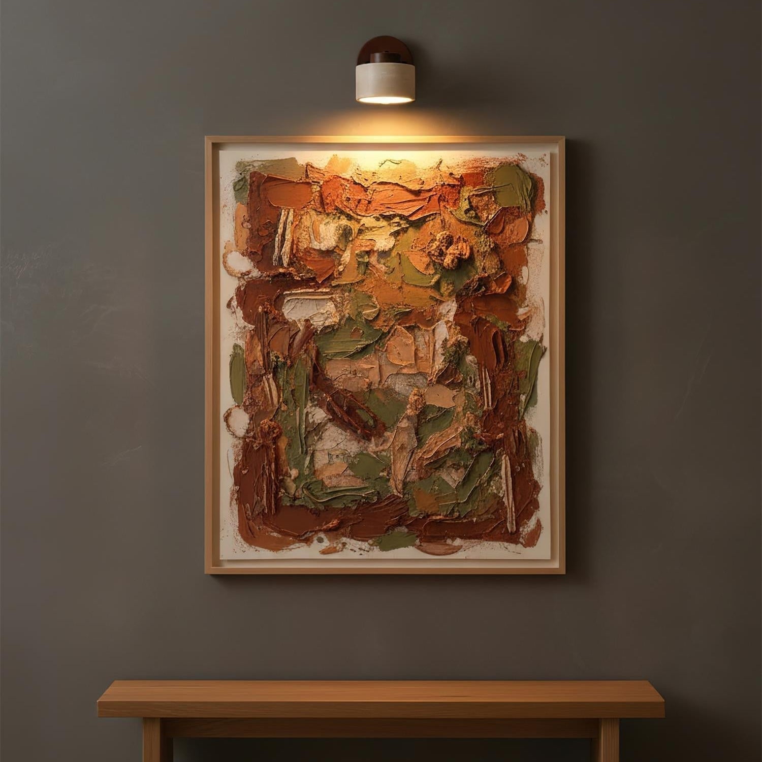 Versatile Indoor/Outdoor Sconce - Elegant Stone & Wood Finish
