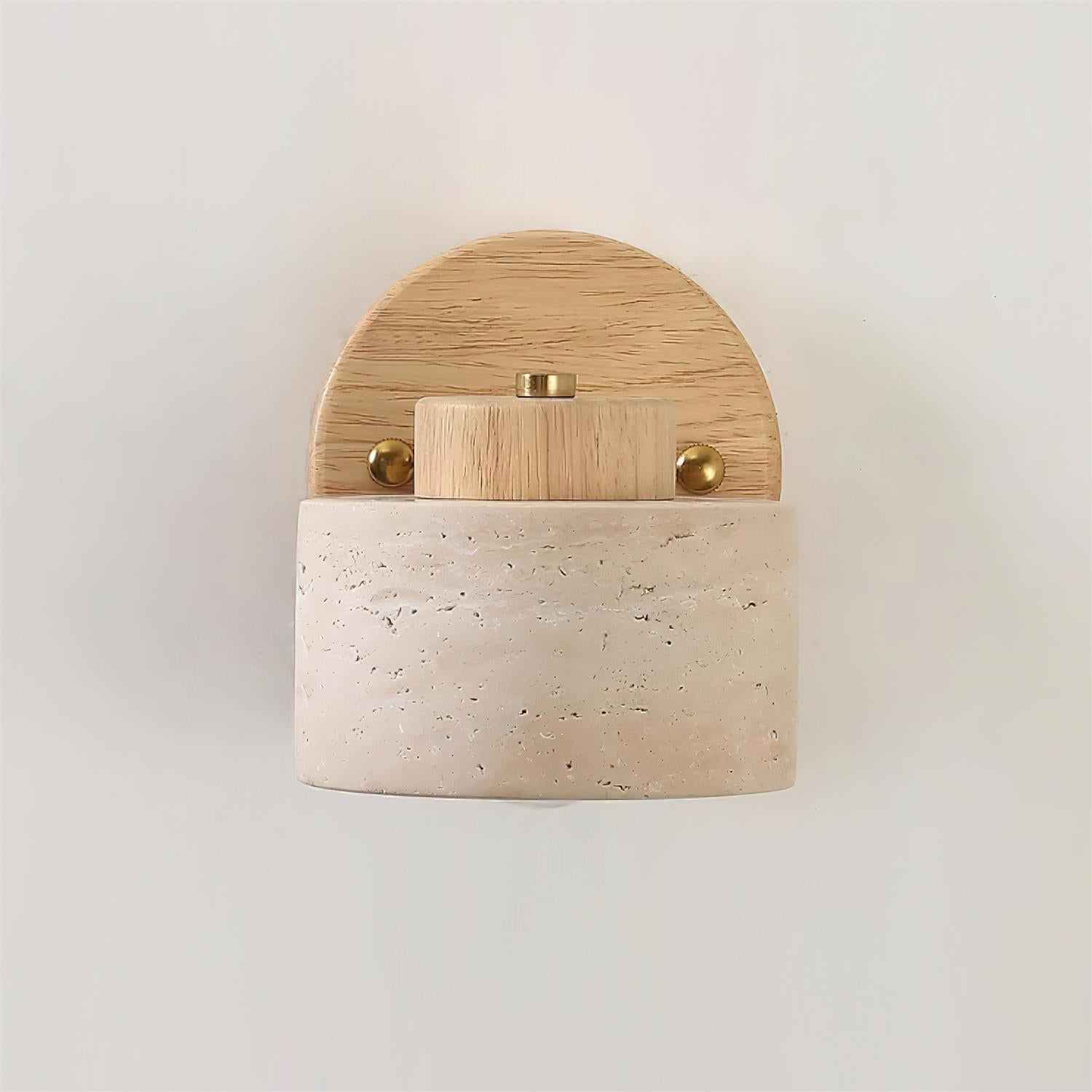 Versatile Indoor/Outdoor Sconce - Elegant Stone & Wood Finish