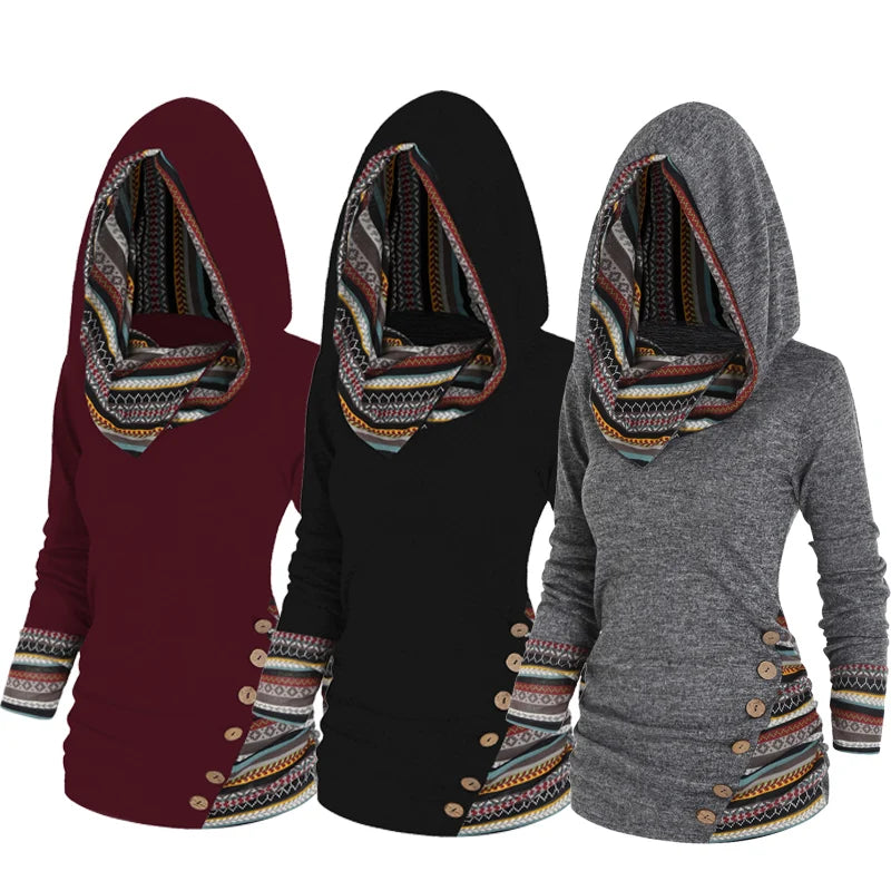 Casual Tribal Print Hoodie