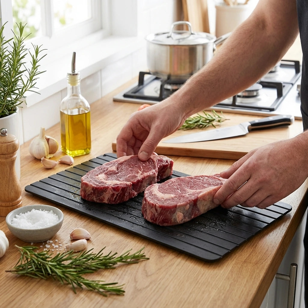 QuickThaw Non-Stick Thawing Tray for Kitchen Use