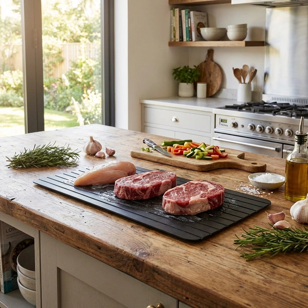 QuickThaw Non-Stick Thawing Tray for Kitchen Use
