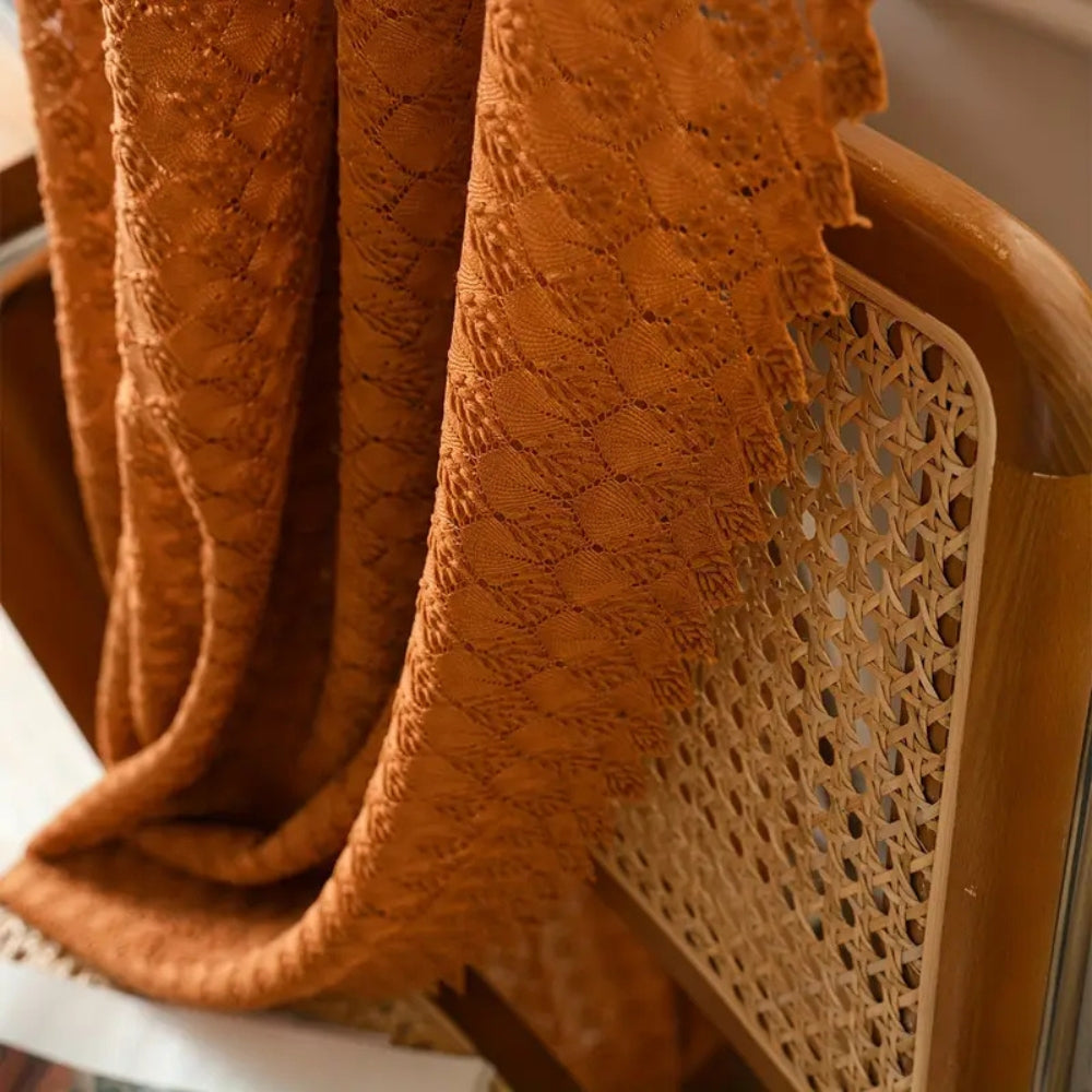 Luxe Weave - Chic Crochet Light-Softening Curtain Panel