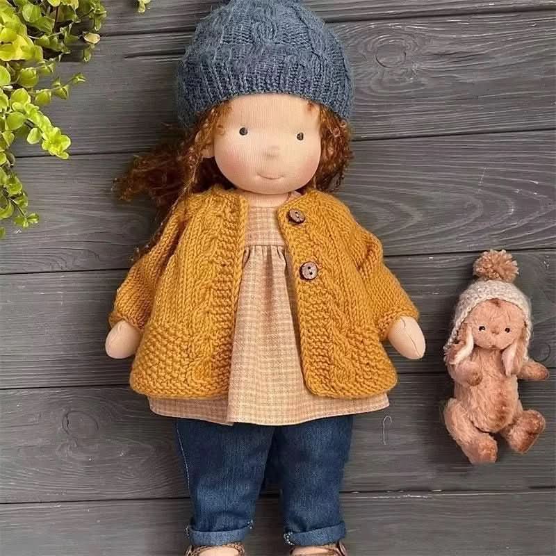 Handcrafted Waldorf Doll Set - Soft Cotton Toy for Children