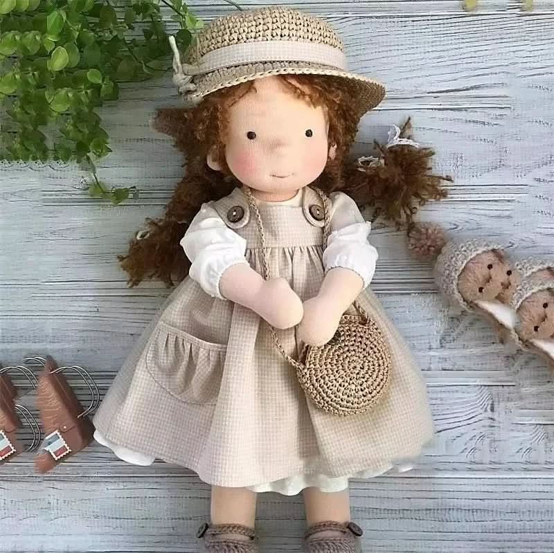 Handcrafted Waldorf Doll Set - Soft Cotton Toy for Children