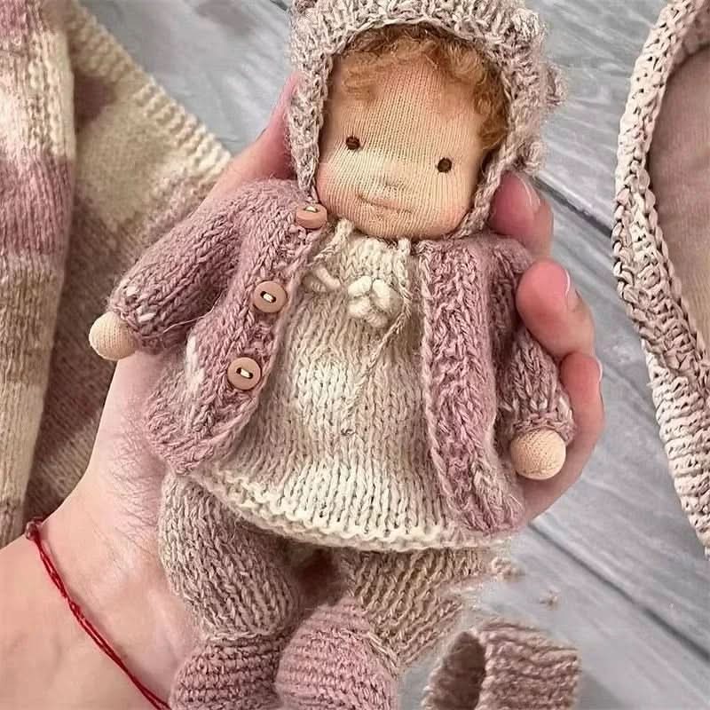 Handcrafted Waldorf Doll Set - Soft Cotton Toy for Children