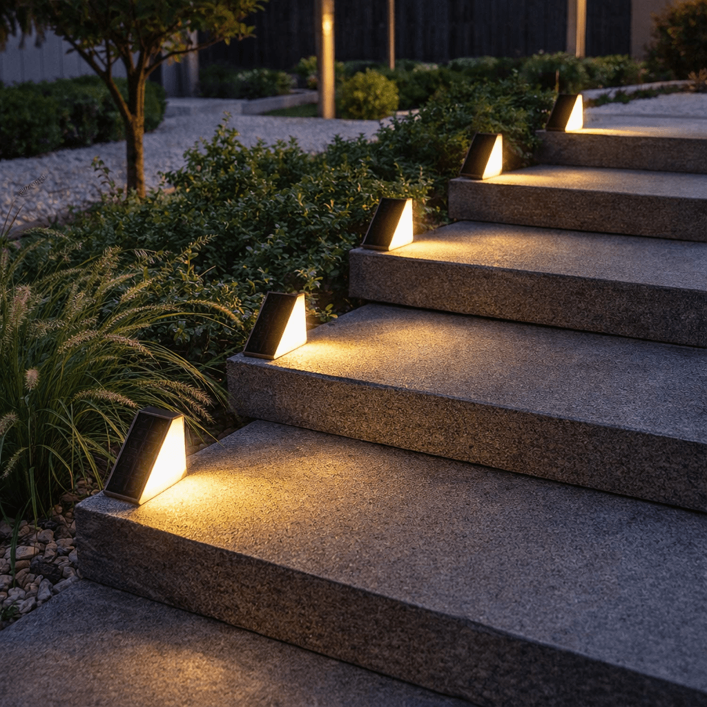 Solar-Powered LED Step Light for Safe Outdoor Navigation