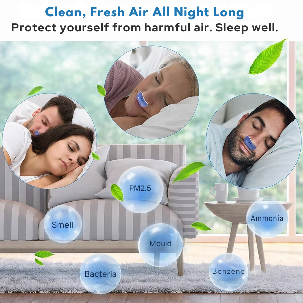 Compact Anti-Snoring Device with Airflow | Mask-Free Breathing Aid | USB Rechargeable