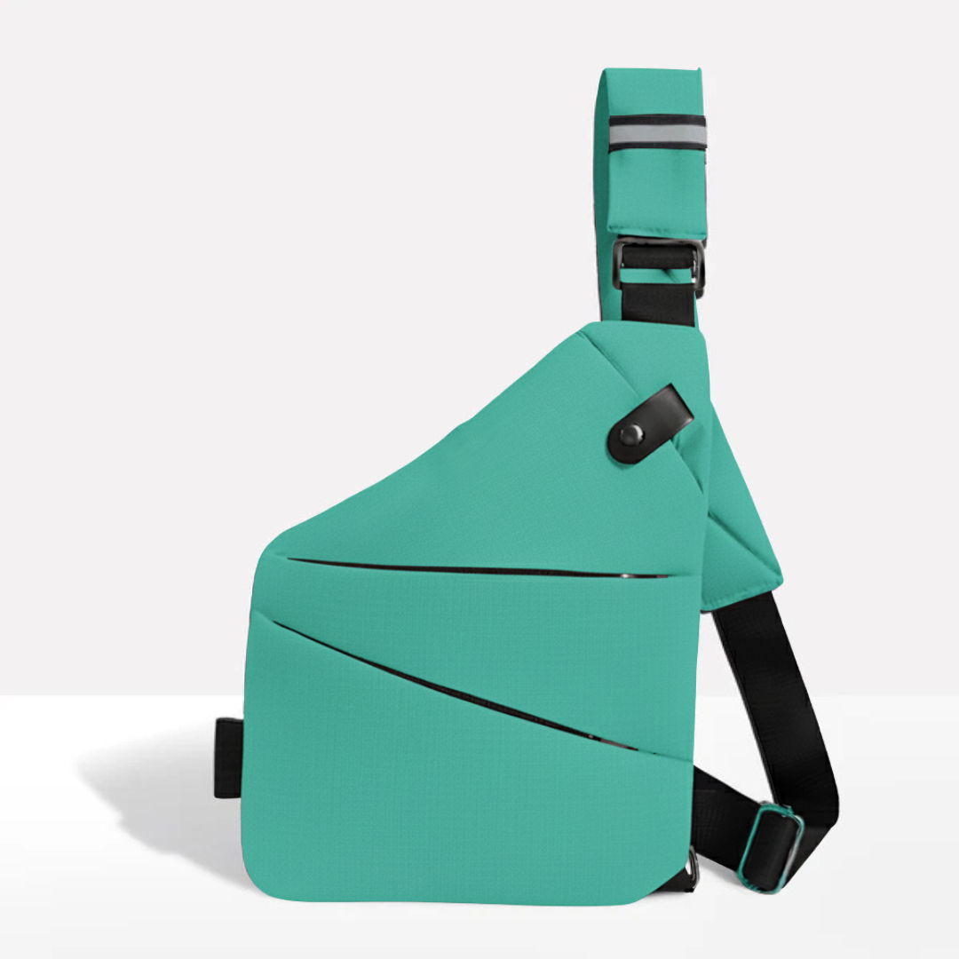 Chic Black Crossbody Bag with RFID Safety and Waterproof Design