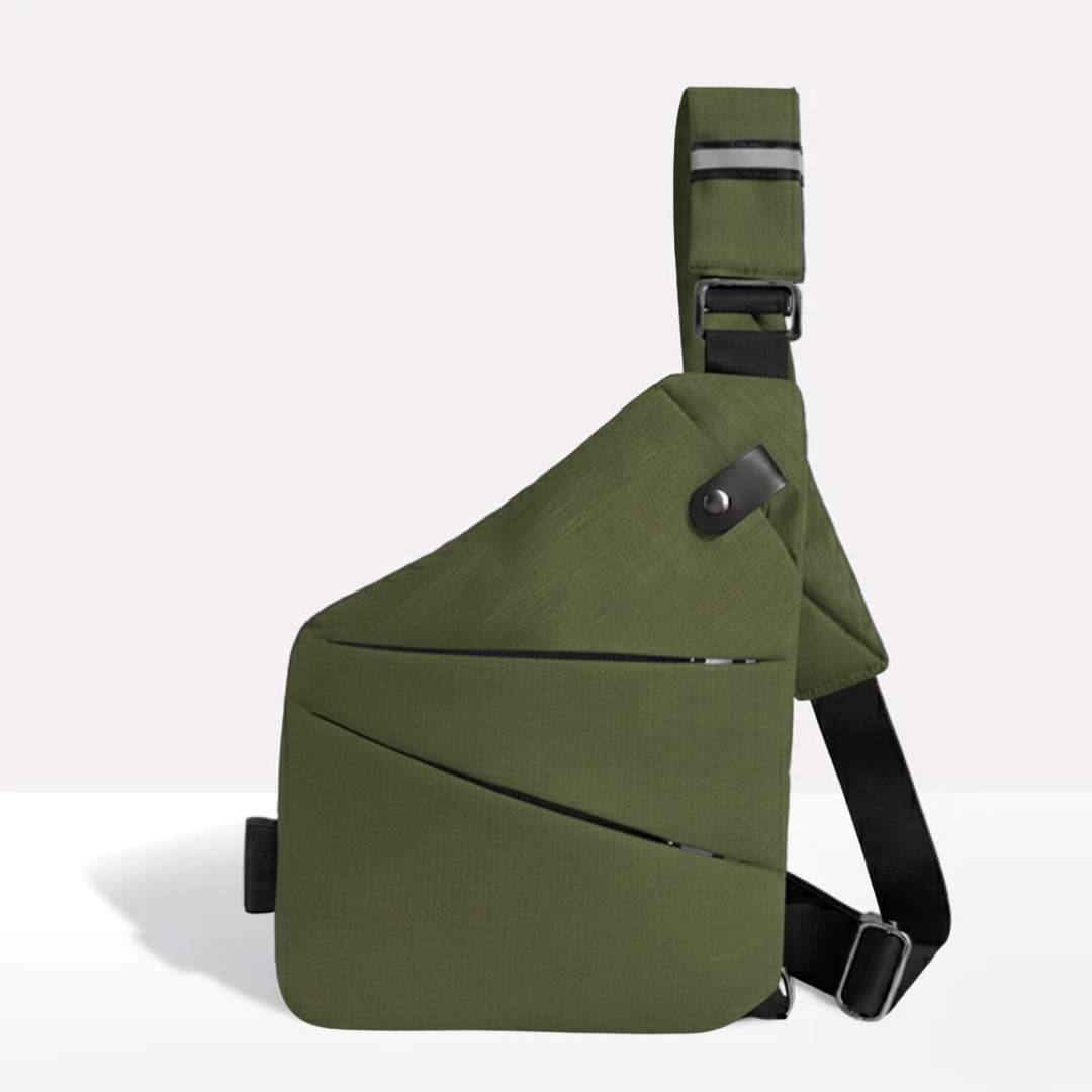 Chic Black Crossbody Bag with RFID Safety and Waterproof Design