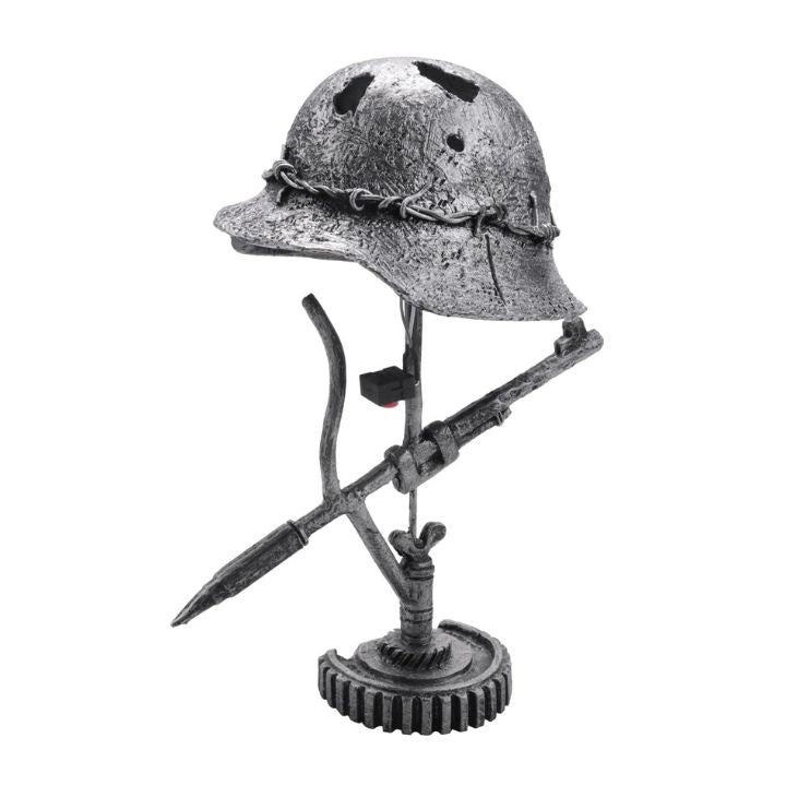 Heritage Glow Vintage Steel Helmet Accent Lamp