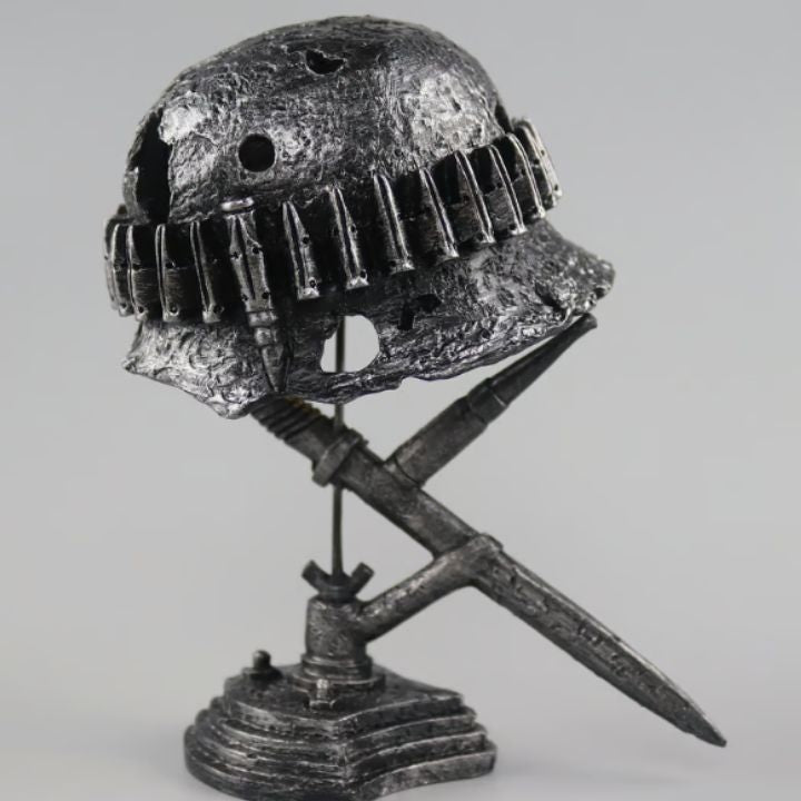 Heritage Glow Vintage Steel Helmet Accent Lamp