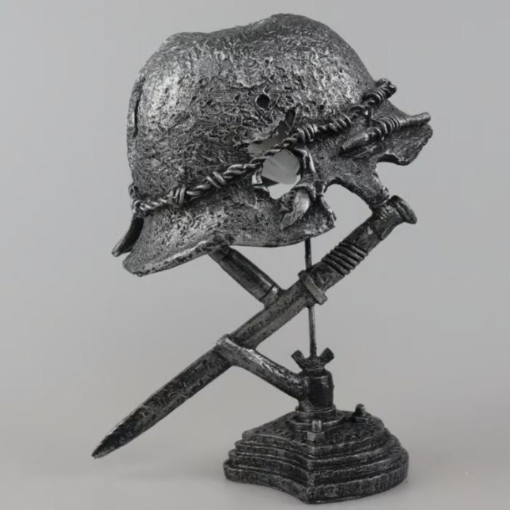 Heritage Glow Vintage Steel Helmet Accent Lamp