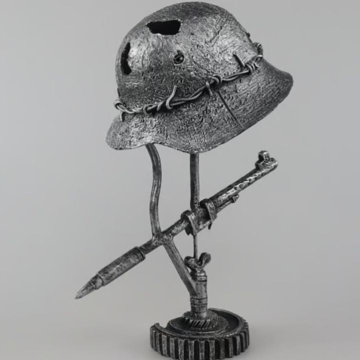 Heritage Glow Vintage Steel Helmet Accent Lamp