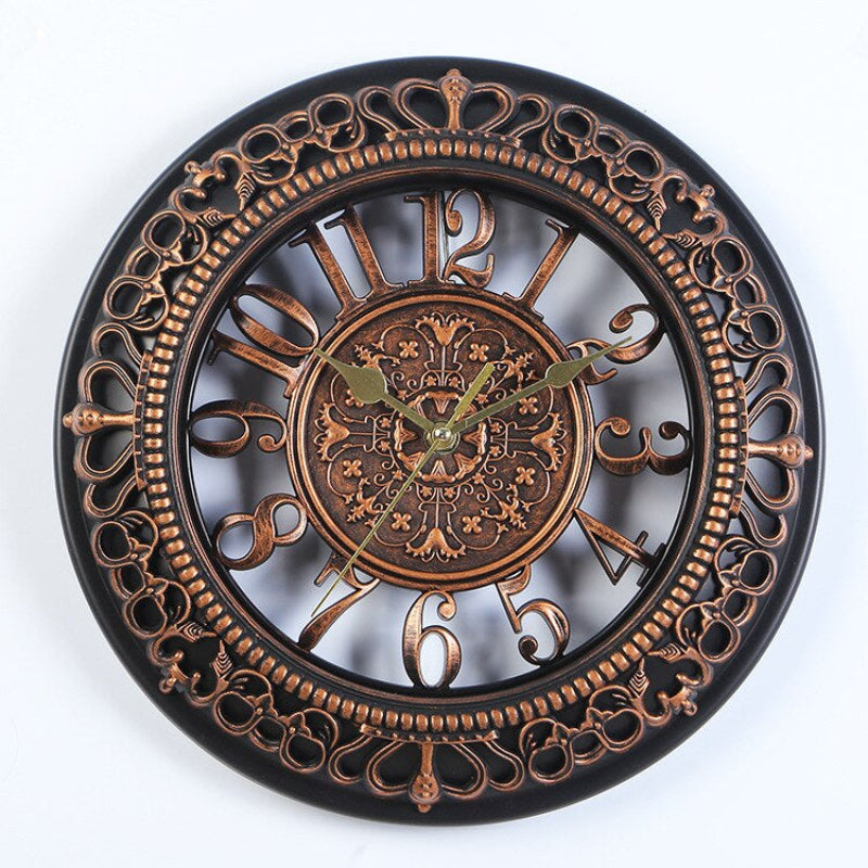 Elegant Vintage Wall Clock with Rich Finishes